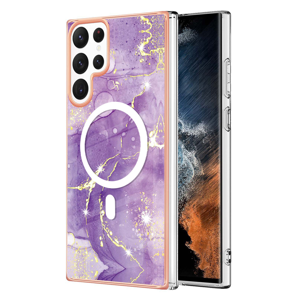 YB IMD Series-19 for Samsung Galaxy S22 Ultra 5G Magnetic Electroplated IMD Phone Case 2.0mm TPU Back Cover YB IMD Series-19 for Samsung Galaxy S22 Ultra 5G Magnetic Electroplated IMD Phone Case 2.0mm TPU Back Cover
